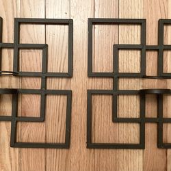 Set of 2 metal candle holders-12” x 12”