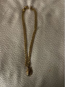 14k gold necklace and pendant