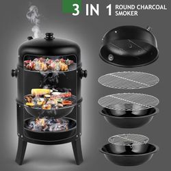 Charcoal BBQ smoker, grill