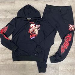 BKYS “Fear Ends” Hoodie & Jogger Set (Black)