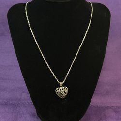 Sterling silver nexklace and heart pendant