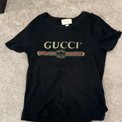 Gucci logo washed print t shirt