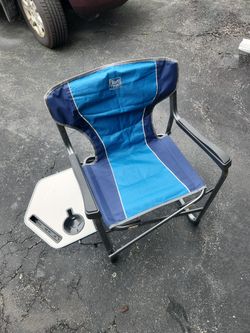 Folding chair with side table. Lawn Chair