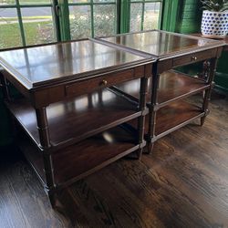 Mahogany Wood End tables, Pair, Excellent Condition