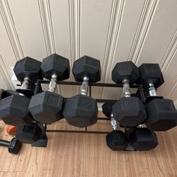 Dumbbells And Rack ( 220 lbs Total)