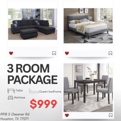 New 3 ROOM package deal Queen 
