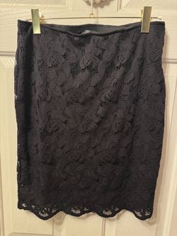 Zara Trf Collection Black Lace Skirt Size Large