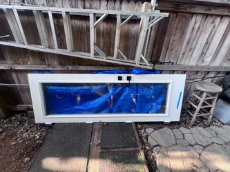 8’ Solid Core Door w/Glass Panel and Hardware