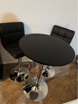 Swivel Table and Homall Bar Stool Set