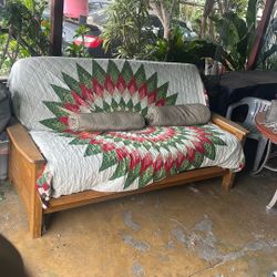 vintage wood sofa bed - fully functional 