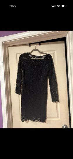 Black Lace Long Sleeve Mini Dress