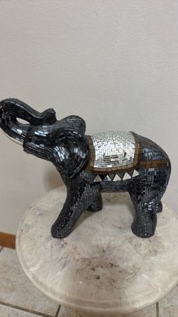 RARE Large Handmade In Brazil Artist JOBI Mosaic Glass Tile Elephant Sculpture