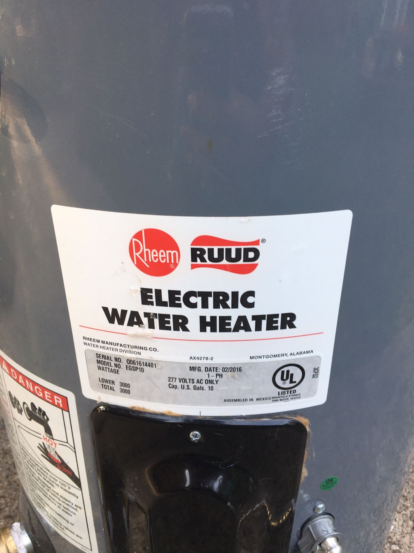 Rheem water heater