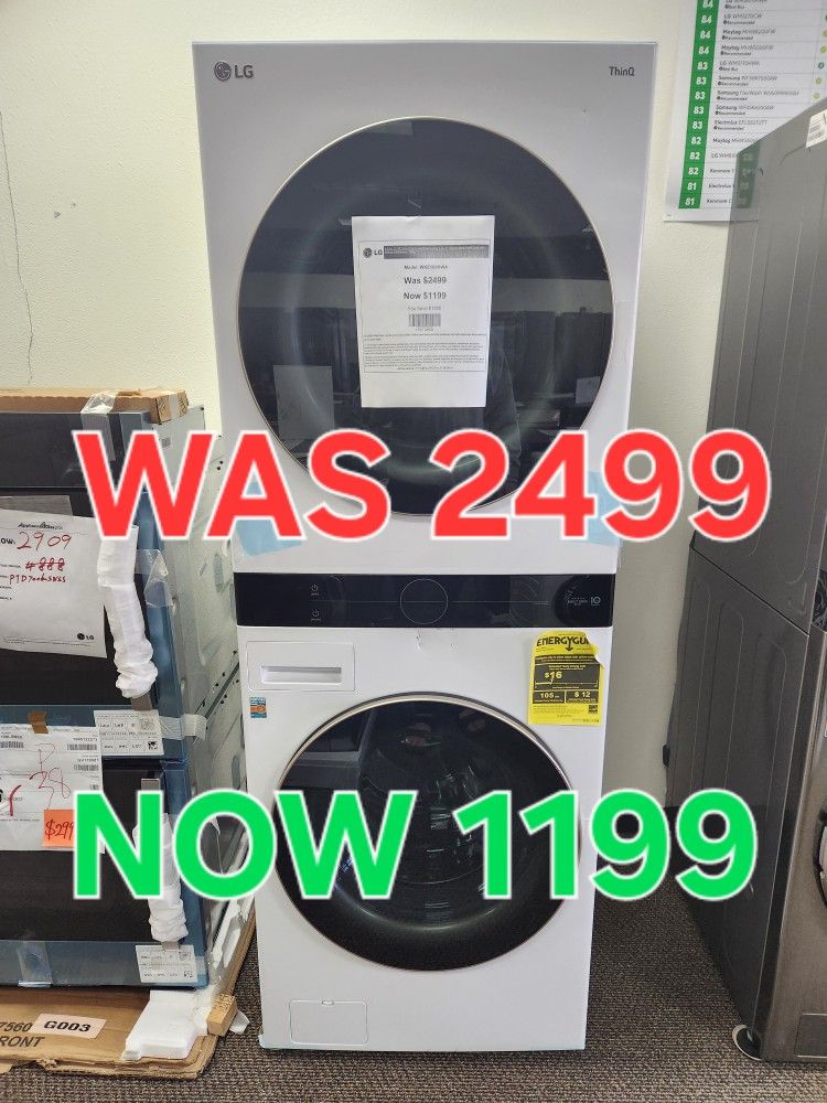 LG WASHER DRYER WASHTOWER 1199! DOWN 0% FINANCING! 1YR WARRANTY! 48HR DELIVERY!