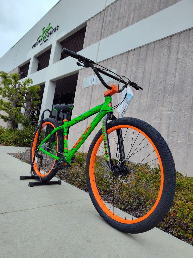 NEW SE SAVAGE FLYER 27.5 RAVAGING GREEN ORANGE GEARED WHEELIE FREESTYLE BIG CRUISER BMX BIKE