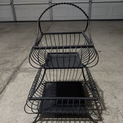 Wrought Iron Two Tier Basket