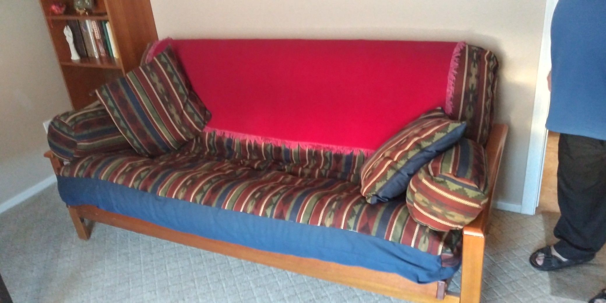 Very nice southwestern fold down twin couch and bed futon for Sale in