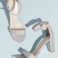 Brand New - Arya Silver Sparkle Heels Size 8.5