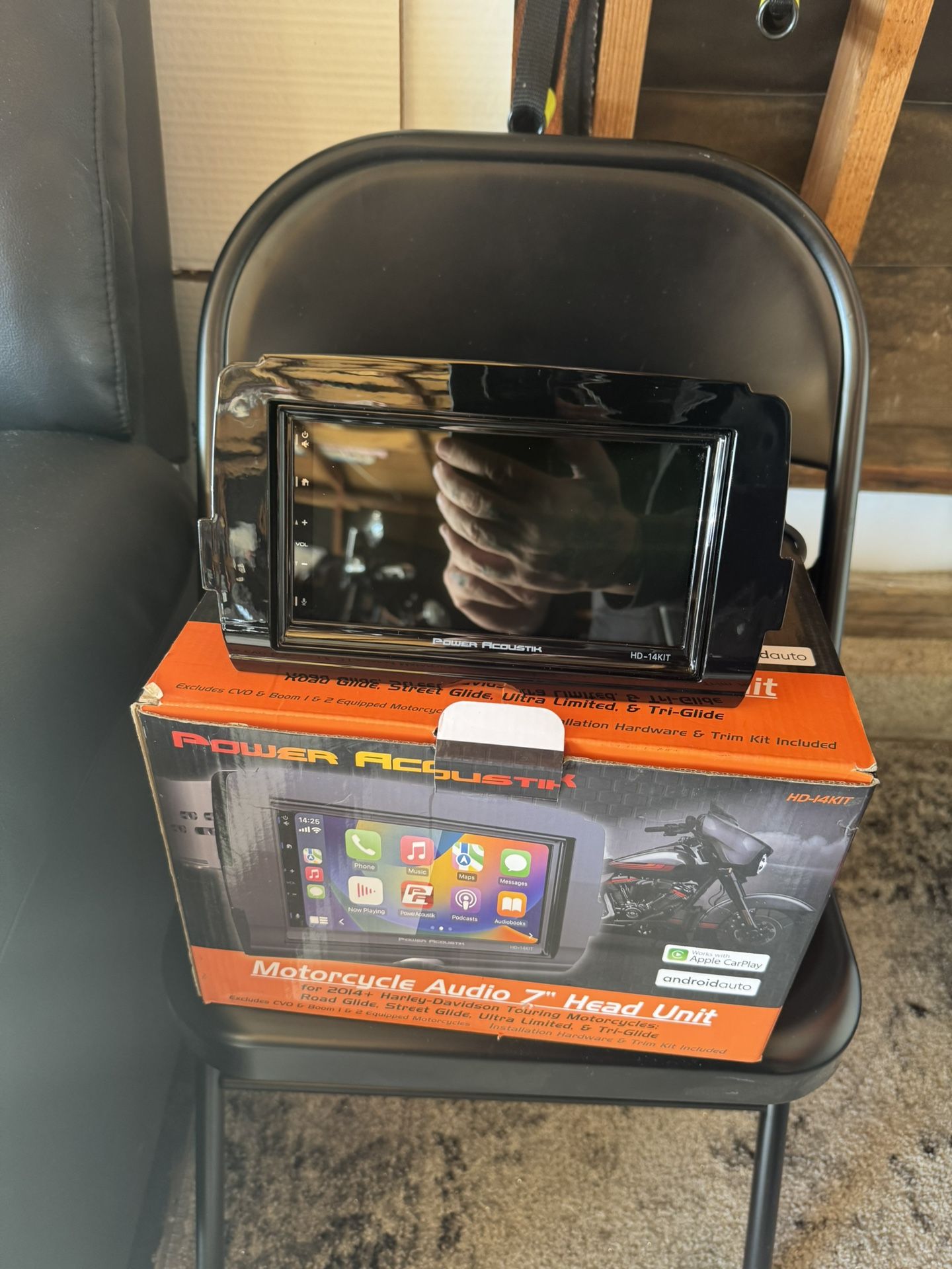 Power Acoustik HD-14KIT 7" CarPlay/Android Auto Head Unit for Harley-Davidson 2014+ Touring Motorcycle (New