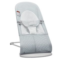 BabyBjörn Bouncer Balance Soft, Mesh, Silver/White 2-in-1 Adjustable Baby Bouncer Seat and Toddler Chair, Newborn to Toddler (8-29 lbs), 4 Positions,