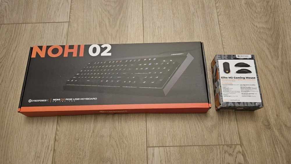 CyberPowerPC Nohi 02 RGB USB Black Keyboard Elite M2 Gaming Black Mouse
