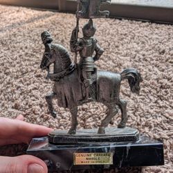 Depose Italy Knight Statue On Carrara Marble Base 