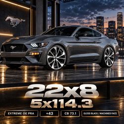 🔥 22x8 5x114.3 +43 EXTREME OE PRA GLOSS BLACK / MACHINED FACE WHEELS 🔥