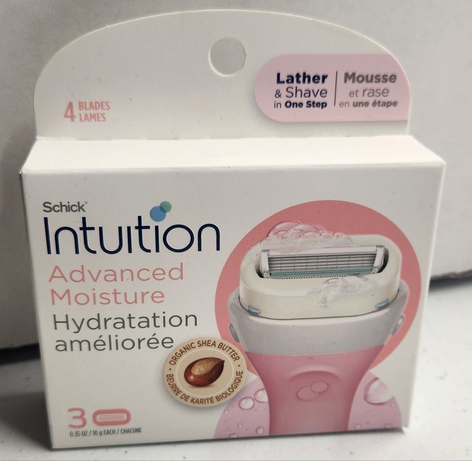 Schick Intuition Advanced Moisture Women's Razor Refills, 3 Ct, Lather & Shave In One Step
