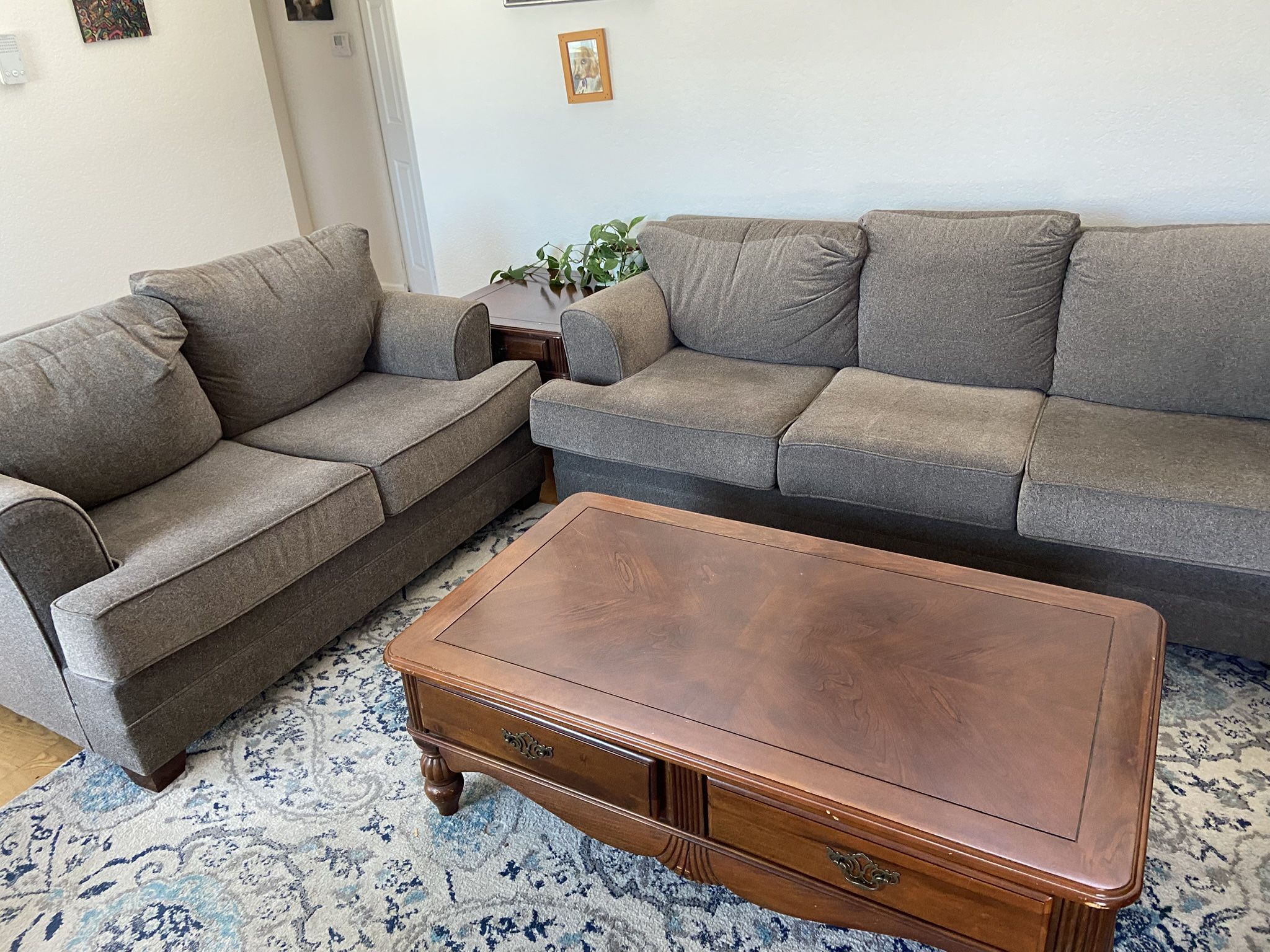 Living Room Set: Couch, Loveseat, Coffee Table & End Table