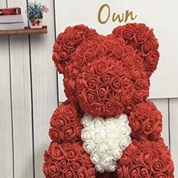 Gifts for Women - Rose Teddy Bear - Rose Flowers Bear, Unique Gifts, Gifts for Girls,Gifts for mom,Birthday Gifts,Flower delivery - Clear 