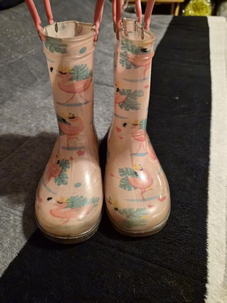 Flamingo Girl Rain Boots