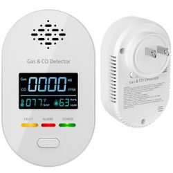 Brand: Nsrrye Carbon Monoxide Detectors,Plug in CO and Natural Gas Detector, Combination Gas & Carbon Monoxide Detectors for Travel with Temperature H