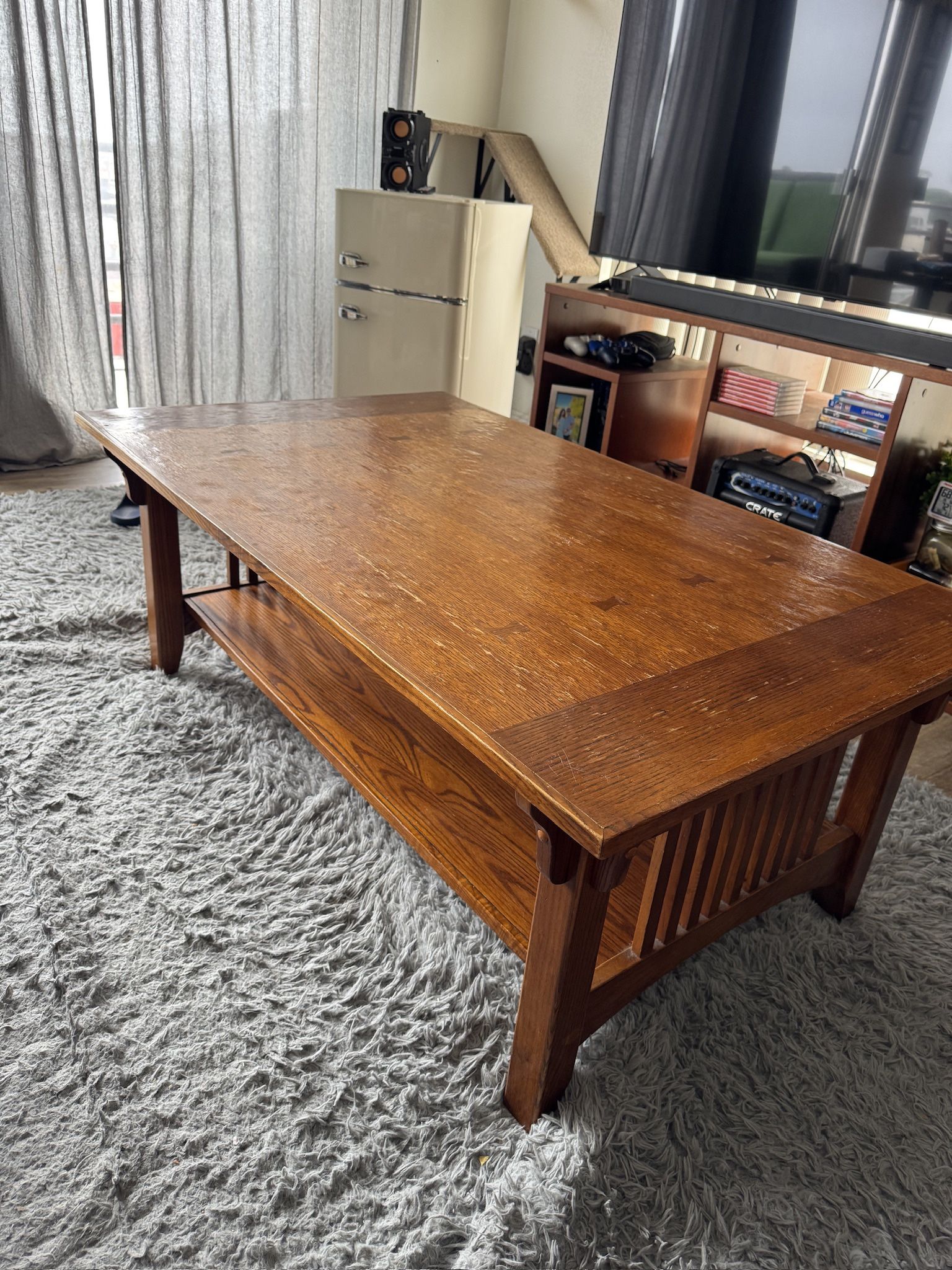 wooden coffee table