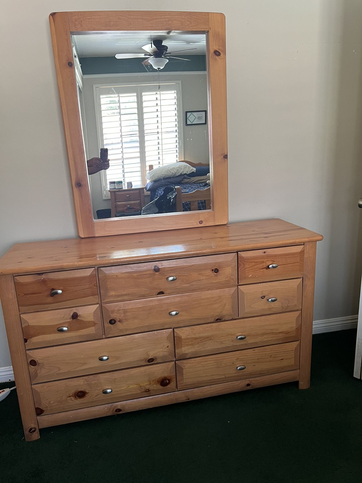 Dresser With Mirror, Nightstand, Desk