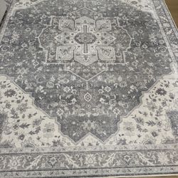 Tumble Amara Indigo & Beige Washable Rug