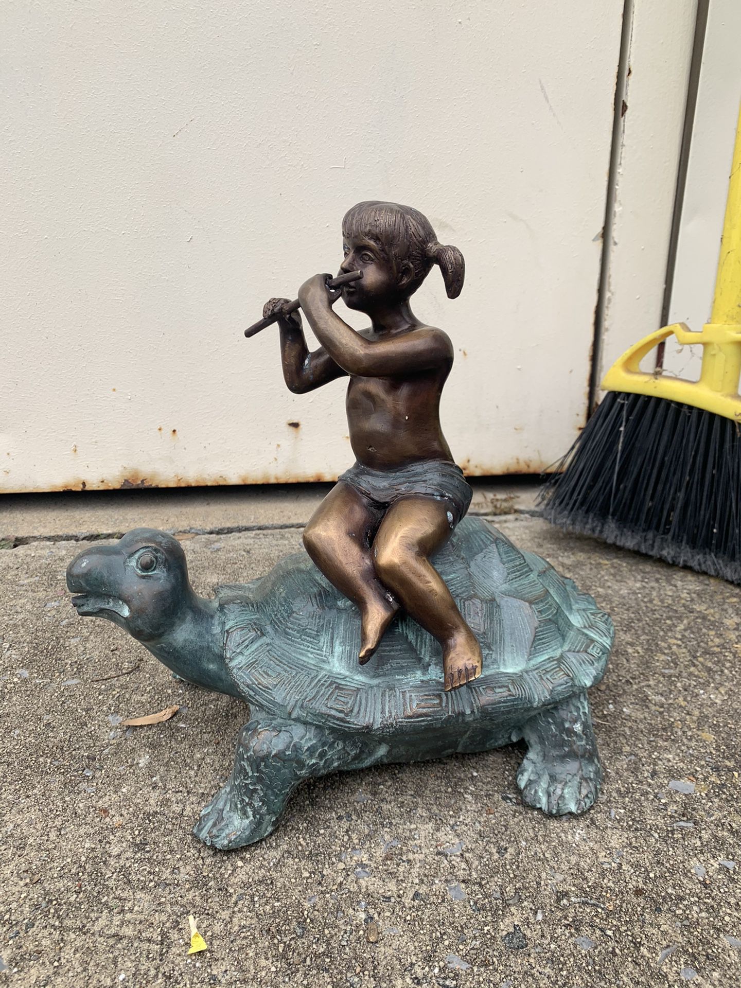 Fountain Turtle/girl Bronze Statue 