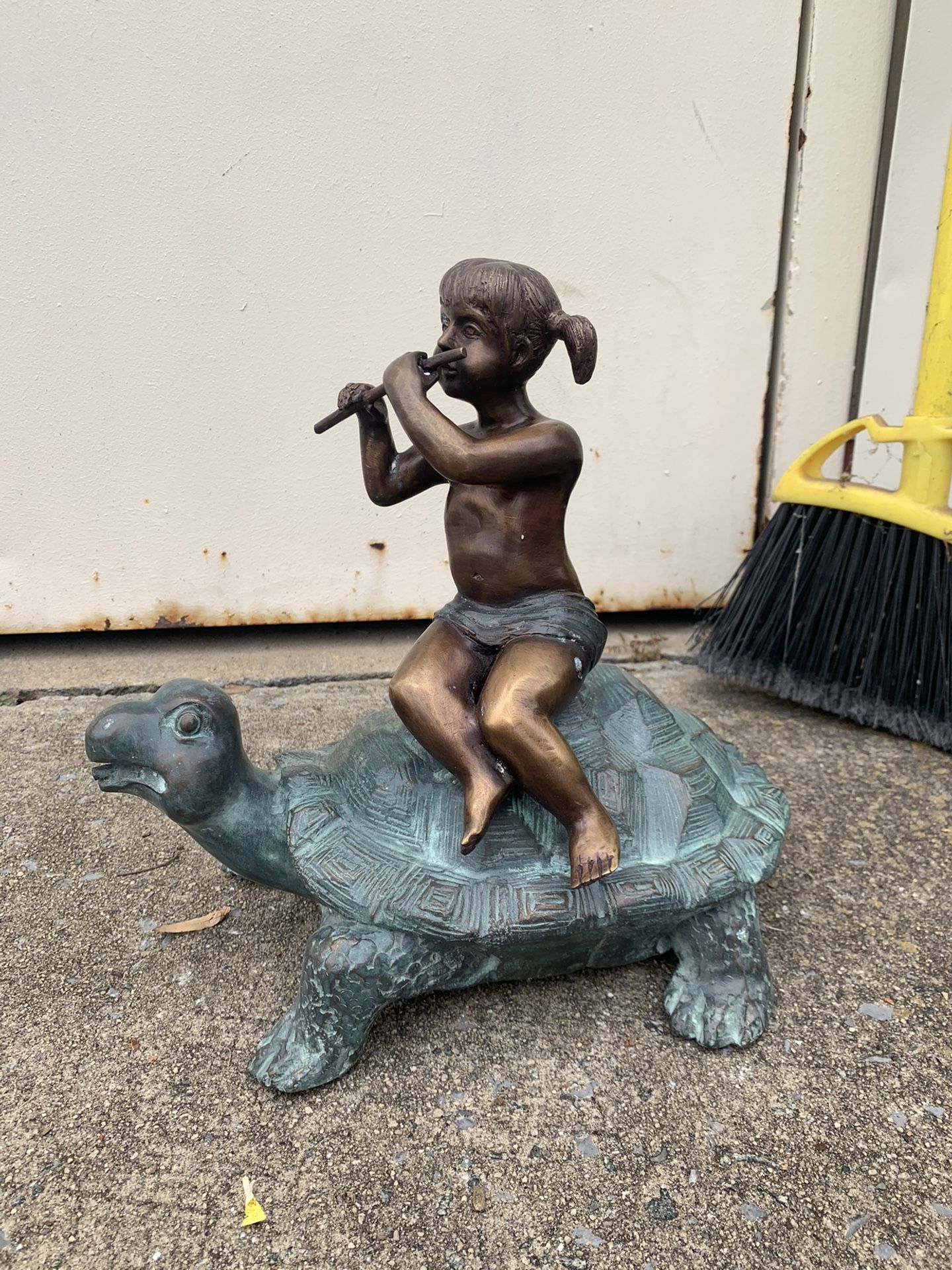 Fountain Turtle/girl Bronze Statue