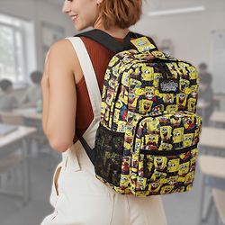Mad Engine Unisex Sponge for Every Occasion Print Yellow Large Backpack 17x15”