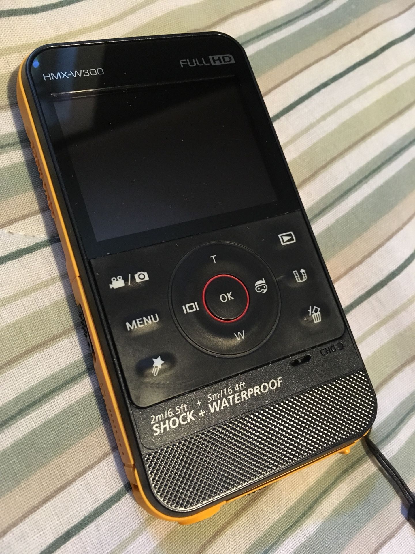 Samsung HMX-W300 Waterproof Pocket HD Digital Video Camcorder, Orange/Black
