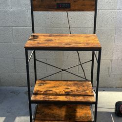 Desk Shelf / Bakers Rack with Power Outlet