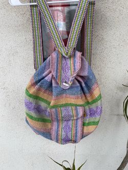 Woven Striped Drawstring Backpack $5 each