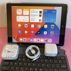 128GB Apple IPad 6th Generation (9.7” Retina / Touch ID / iOS 15/ 2018 model) With Bluetooth keyboard & Accessories (Apple Pencil Supported)