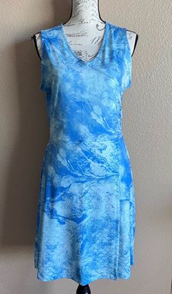 4th of July Silver Bait Blue UPF 50+ Performance Wicked Sleeveless V Neck Wrap Dress