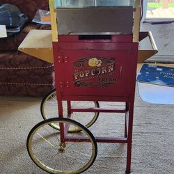 Popcorn cart.