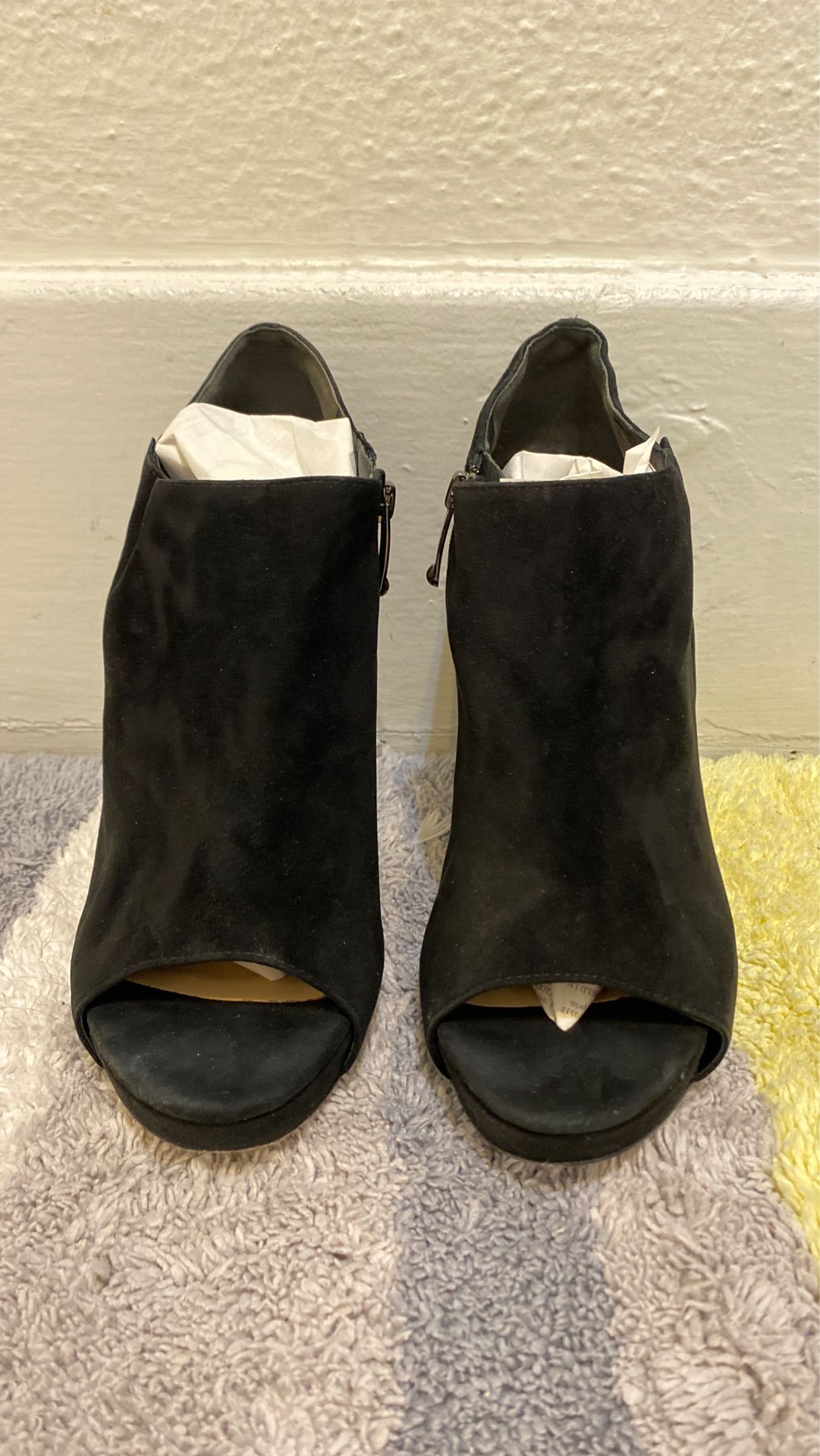 VIA SPIGA black suede heels. Size 7 1/2.