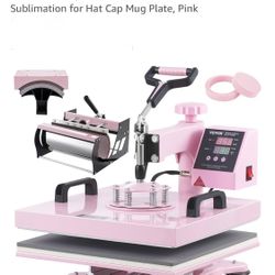Pink Vevor 15x15 Heat Press With Table