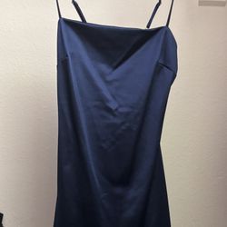 Blue Satin Windsor Dress