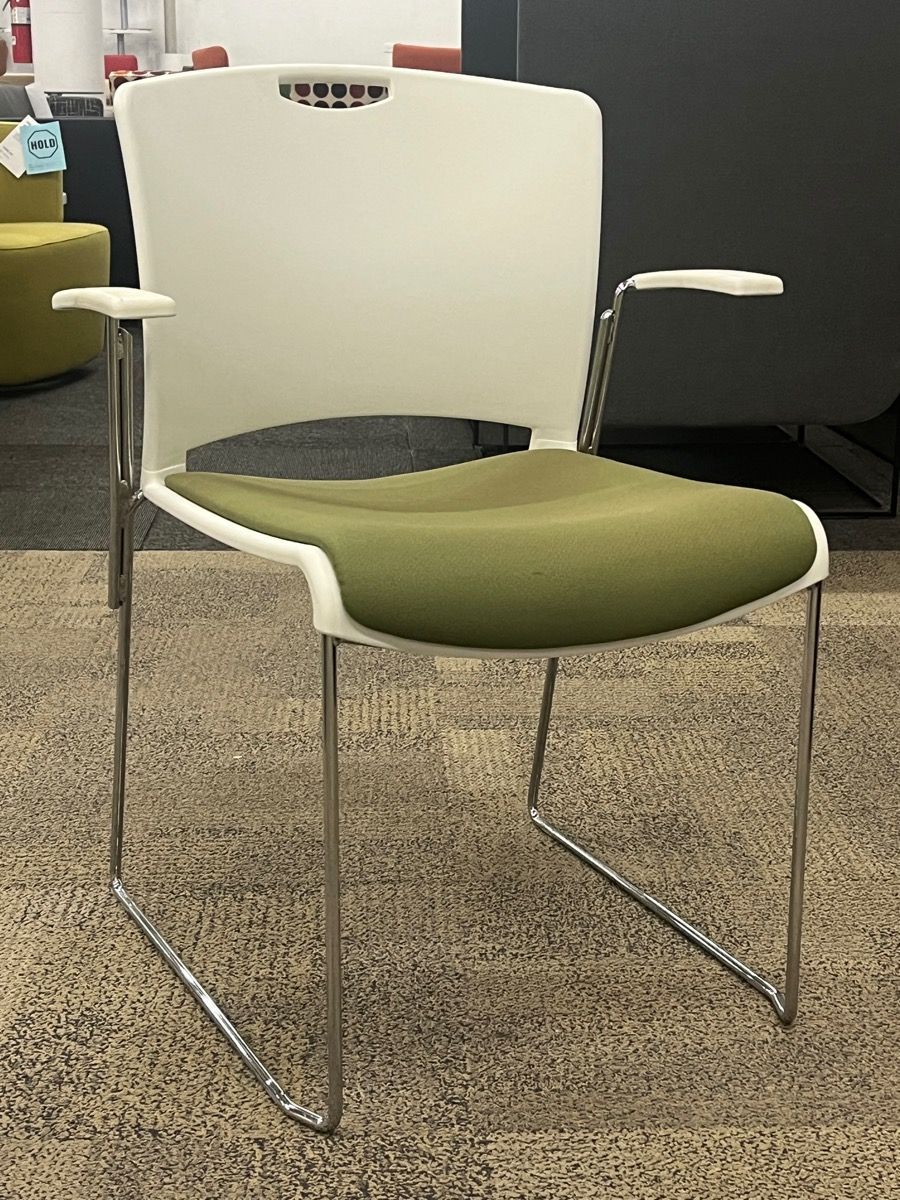 Highmark Office  Plastic Side Chair (White/Green)