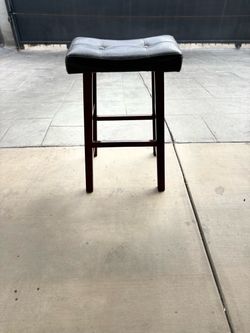 Black Faux Leather Saddle Counter Stool