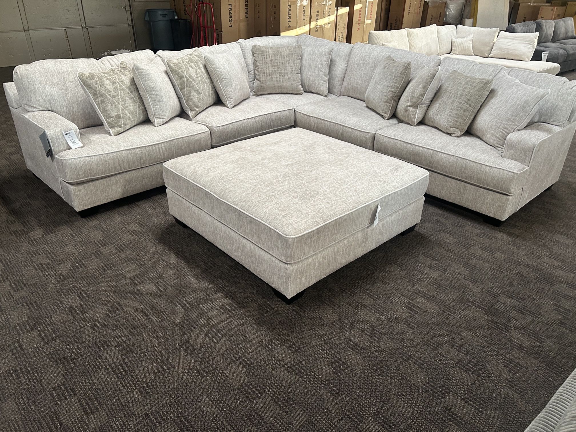 Big Cream Believe Custom Sectional